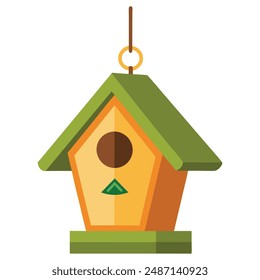 Illustration of Hanging Birdhouse Isolated