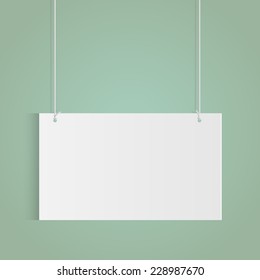 Illustration of a hanging sign isolated on a colorful background.
