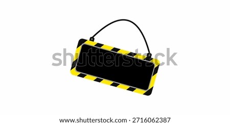 illustration of a hanging warning sign under construction