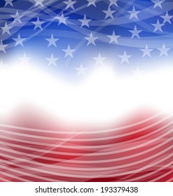 Illustration happy 4th of july card with place for text - vector