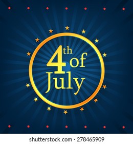 Illustration happy 4th of July card with place for text - vector