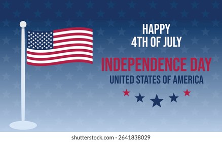 Illustration of Happy 4th July Independence Day, United States of America. flyers, banners, posters and greeting cards. 