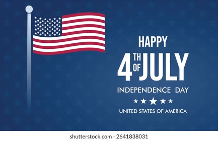 Illustration of Happy 4th July Independence Day, United States of America. flyers, banners, posters and greeting cards. 