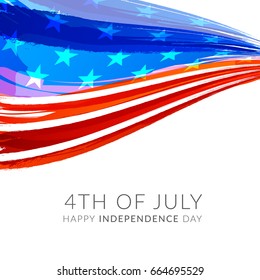 Illustration Happy 4th Of July,American Independence Day Card Background.