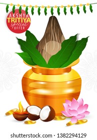 illustration of Happy Akshay Tritiya celebration for gold