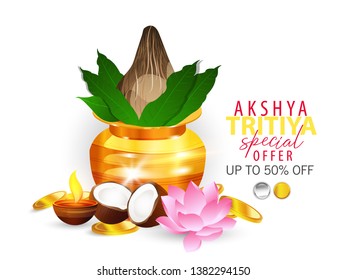 illustration of Happy Akshay Tritiya celebration for gold