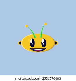 Illustration of a happy alien emoticon