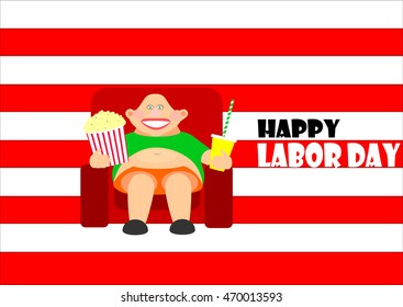 Illustration of happy American celebrating Labor Day
