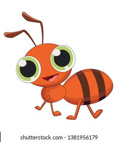 illustration of happy ant cartoon