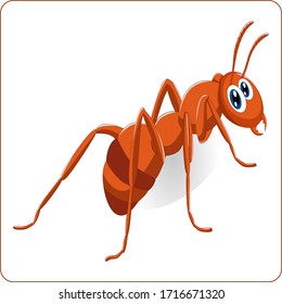 illustration of happy ant cartoon