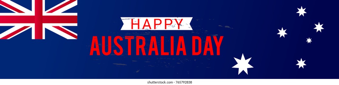 Illustration Of Happy Australia Day Header Or Banner Background.