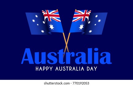 Illustration Of Happy Australia Day Poster Or Banner Background.