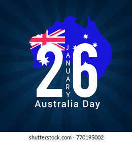 Illustration Of Happy Australia Day Poster Or Banner Background.