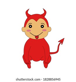 illustration of a happy baby devil