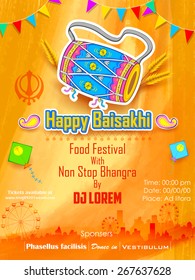 illustration of Happy Baisakhi background