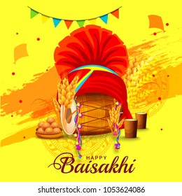 Illustration Of Happy Baisakhi Celebration Background. Illustration Of Happy Baisakhi Celebration Background.