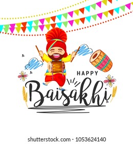 Illustration Of Happy Baisakhi Celebration Background.