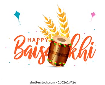 Illustration Of Happy Baisakhi Celebration Background.