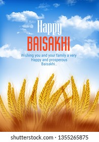 Illustration Of Happy Baisakhi Celebration, card , invitation card ,banner festival in Punjab, India