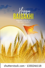 Illustration Of Happy Baisakhi Celebration Vaisakhi, also known as Baisakhi, festival in Punjab