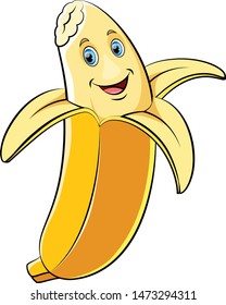 illustration of Happy banana cartoon character