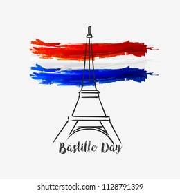 Illustration Of Happy Bastille Day.