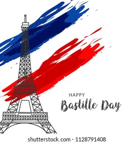 Illustration Of Happy Bastille Day.