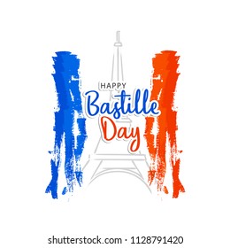 Illustration Of Happy Bastille Day.