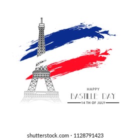 Illustration Of Happy Bastille Day.