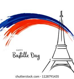 Illustration Of Happy Bastille Day.