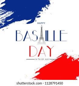 Illustration Of Happy Bastille Day.