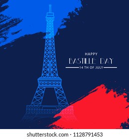 Illustration Of Happy Bastille Day.