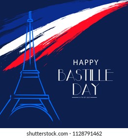 Illustration Of Happy Bastille Day.