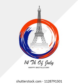 Illustration Of Happy Bastille Day.
