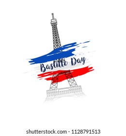 Illustration Of Happy Bastille Day.
