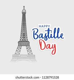 Illustration Of Happy Bastille Day.