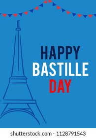 Illustration Of Happy Bastille Day.