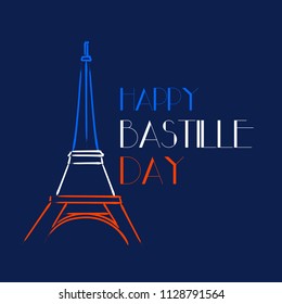 Illustration Of Happy Bastille Day.