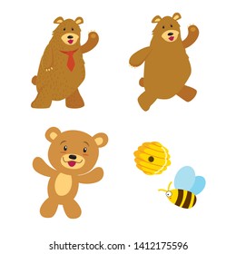 Illustration of happy bear vector cartoon.