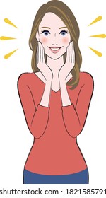 A illustration of happy beautiful woman smiling