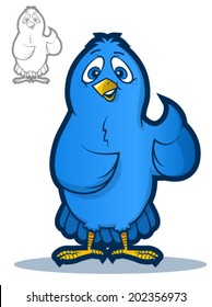 Illustration of a happy bird character/Vector Blue Bird Mascot