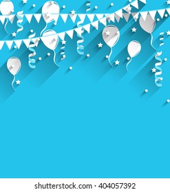 Illustration Happy Birthday Background Balloons Stars Stock Vector ...