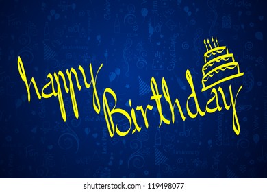 illustration of Happy Birthday background with cake