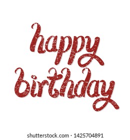 Illustration of happy birthday with beautiful calligraphy.