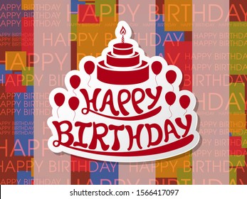 Illustration of happy birthday with beautiful calligraphy.