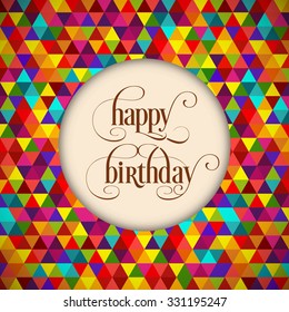 Illustration of happy birthday with beautiful calligraphy.