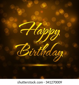 Illustration of happy birthday with beautiful calligraphy.