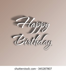 Illustration of happy birthday with beautiful calligraphy.