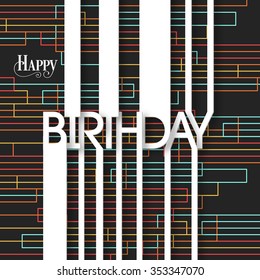 Illustration of happy birthday with beautiful calligraphy.