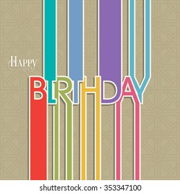 Illustration of happy birthday with beautiful calligraphy.